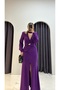 Shawl Collar Buckle Detail Dress