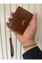 Women's Stylish Card Holder with Bow Detail, Convenient Holder with Money Compartment in the Middle and 6 Card Holder Compartments (Length 8 cm Width 10 cm)