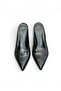 Women's Slippers Black Pointed Toe Wedge Heel New Season D4317 - 5