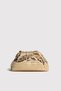 Gold Women's Croco Patterned Metallic Leather Clutch Evening Dress Bag