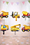 Construction Vehicles Foil Balloon Set of 6 Birthday Decorations