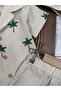 Muslin Palm Tree Printed Hat and Front Button Shorts Summer Set for Baby Boy/Child - 4