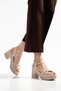 Women's Round Toe Knot Detailed Heeled Sandals - 2