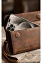 Unisex Genuine Leather Luxury Handbag with Phone Compartment Portfolio Wallet Crazy Tan - 4