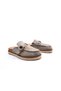 Genuine Suede Leather Women's Anatomical Sole Mink Color Closed Toe Sabo Slippers - 4