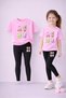 Mother Daughter Set Leggings T-Shirt Combination 100% Cotton Flexible Comfortable Fit Daily Sports Stylish Set