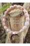 Pink Opal Flat Cut Natural Stone Bracelet - 4