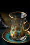Rumi Turquoise 12-Piece Glass Tea Set with Handles for 6 People - 2