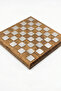 Premium Luxury Wooden Stone Chess Set Silver Special Design Decorative Vip Gift Set 25X25 cm - 4