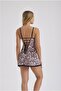 307 Piton Leopard Patterned Backless Drawstring Nightgown Set - 2