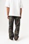 Jacquard Ethnic Patterned Jean Baggy Trousers - 5