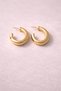 Shiny Textured Hoop Earrings – Timeless Style (Gold Color)