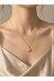 Shiny Stone Rotating Tip Sun Steel Necklace - White Stone (Gold Color) - 3