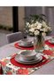 American Service, New Season 6-Piece Red Color Supla and Runner Cover Kokina Set - 3