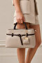 Mink Elegant Textured Women's Hand and Shoulder Bag with Metal Accessories, Stylish Design, Suitable for Daily Use - 4