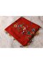Brand Handcrafted Needle Embroidered Writing 100% Cotton Muslin – 4 Sides Embroidered Elegant Headscarf 100X100 cm - 6