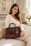 Brown Elegant Textured Women's Hand and Shoulder Bag with Metal Accessories Stylish Design Suitable for Daily Use - 4
