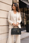 Black Matte Elegant Textured Women's Hand and Shoulder Bag with Metal Accessories Stylish Design Suitable for Daily Use - 3