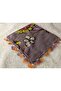 Brand Handcrafted Needle Embroidered Writing 100% Cotton Muslin – 4 Sides Embroidered Elegant Headscarf 100X100 cm - 4