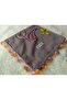 Brand Handcrafted Needle Embroidered Writing 100% Cotton Muslin – 4 Sides Embroidered Elegant Headscarf 100X100 cm - 2