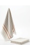 100% Cotton 4-Piece Kitchen Towel Set 40X60 cm - Ecru/Grey - 3