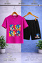 Children's Snic 4Kare Foto Icinde Printed Crew Neck 3-Piece T-Shirt - Shorts Set - 2