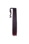 Tied Straight Ponytail / Dark Red - 2
