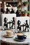 2-Piece Decorative Metal Napkin Holder, Napkin Holder with Two Women Figurines Chatting, Table Napkin Holder, Table Napkin Stand