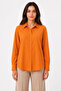Long Sleeve Shirt with Buttons, Classic Collar, Suitable for Casual and Office Wear - Orange - 3