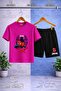 Children's Orumcekman Orumcegin Onunde Printed Crew Neck T-Shirt - Shorts Set