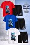Children's Snic Motora Binen Printed Crew Neck 3-Piece T-Shirt - Shorts Set