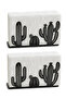 2 Pieces Metal Cactus Patterned Napkin Holder, Modern Table Napkin Holder Set, Table Napkin, Napkin Holder Set