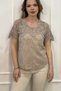 100% Cotton Women's Italian Blouse with Embroidery on the Front and Laced Collar and Sleeves