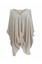 100% Viscosa Single Button Detail Bluz