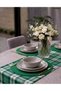 American Service, New Season 6-Piece Forest Green Color Supla and Runner Cover Green Plaid Set - 3