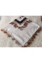 Brand Handcrafted Needle Embroidered Writing 100% Cotton Muslin – 4 Sides Embroidered Elegant Headscarf 100X100 cm - 2