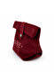 Velvet Makeup Bag Claret Red – Love Embroidered Suede Lined Organizer & Travel Bag 17X23X10 cm - 2