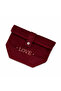 Velvet Makeup Bag Claret Red – Love Embroidered Suede Lined Organizer & Travel Bag 17X23X10 cm - 6