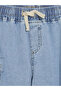 Rmz Gi̇yi̇m Farkiyla Boys' Cargo Jean Shorts with Waist Drawstring - 4