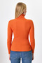 Ribbed Turtleneck Long Sleeve Blouse - 4