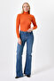 Ribbed Turtleneck Long Sleeve Blouse - 2