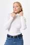 Ribbed Turtleneck Long Sleeve Blouse