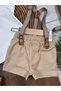 Polo Collar Summer Baby Boy Suit with Suspender Belt, Hat, Bow Tie and Shorts - 2