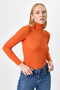 Ribbed Turtleneck Long Sleeve Blouse - 3