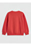 Red Crew Neck La Printed Boys' Sweatshirt