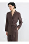 Brown Double-Breasted Collar Women's Blazer Jacket - 2