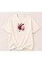 Rose-Themed Printed Women's Crew Neck Cotton T-Shirt