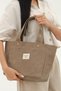 Gold Staple Detailed Cookie / Coffee Wax Canvas & Gold Staple Detailed Hanger (Width:28 Length:25) - 6