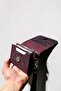 Purple Women's Wallet with Shawl Pattern, Genuine Leather, Small Size Wallet with Wrist Strap and Coin Compartment - 6