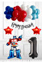 Robot Car Set - Transformers Car Man's Day Set - Transformers Balloon Blue Red Balloon 1 Year Old
